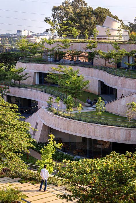 Green Terrace, Campus Design, Earth Sheltered, Eco City, Green Architecture, Organic Architecture, Green City, Sustainable Architecture, Futuristic Architecture