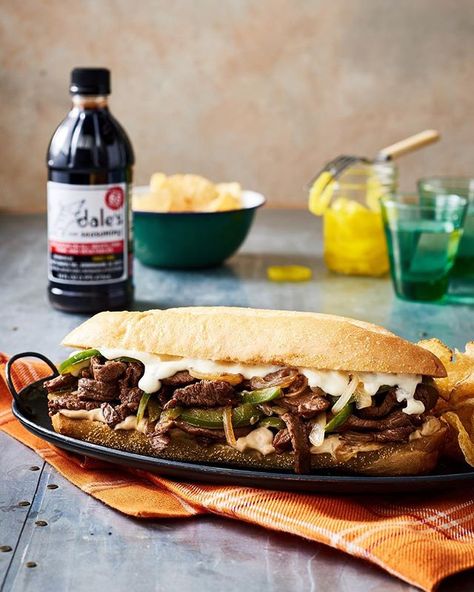 Doin' Sunday Football with a philly Dale's style FTW! Steak Sandwiches Recipes, Philly Cheese Steak Ingredients, Beyond Steak, Veggie Steak, Dales Seasoning, Philly Cheese Steak Crock Pot, Beyond Meat Recipes, Philly Cheese Steak Sandwich Recipe, Philly Cheese Steaks