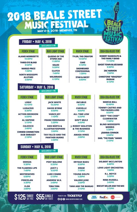 Festival Schedule Design, Festival Program Design, Schedule Design Layout, Event Schedule Design, Music Festival Stage, Beale Street Music Festival, Festival Schedule, Festival Program, Festival Stage