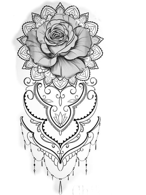 Mandala Name Tattoo, Rose Mandala Tattoo Design, Mandala Rose Tattoo Design, Rose Mandala Tattoo, Mandala Tattoo Shoulder, Mandala Rose Tattoo, Mandala Wrist Tattoo, Rose Mandala, Mandala Rose