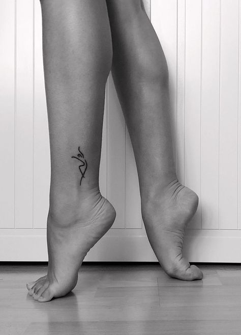 Simple Dancer Tattoo, Tiny Ballet Tattoo, Dancer Tattoo Ideas Tiny, Dancer Tattoos For Women, Dancers Tattoo Ideas, Minimalist Dancer Tattoo, Small Dance Tattoo, Dance Inspired Tattoos, Tattoos For Dancers