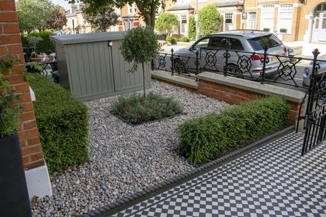 Minimalist Front Garden, Terraced House Front Garden Ideas, London Front Garden Ideas, 1930s House Front Garden, Terraced Front Garden, Small Square Front Garden Ideas, Paved Front Garden Ideas, Uk Front Garden Ideas, Front Garden Path Ideas