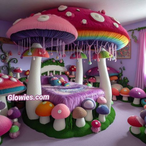 Mushroom Things, Mushroom Room, Neon Candy, Kid Bedrooms, Fairy House Crafts, Dream Bedroom Inspiration, Candy Land Christmas Decorations Diy, Candy Land Christmas Decorations Outdoor, Christmas Float Ideas