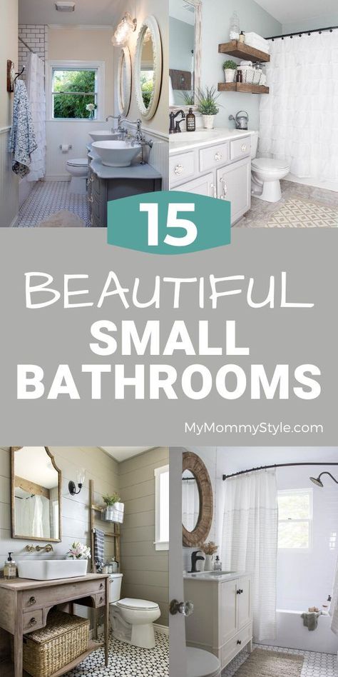 Decorating a small bathroom can be a challenge. Here are 15 beautiful small bathrooms to give you the inspiration to create that perfect space in your home. Try one of these ideas today! Small Bathroom Renos, Makeover Kamar Mandi, Beautiful Small Bathrooms, Small Full Bathroom, Small Bathroom Renovation, Diy Interior Design, Interior Design Fashion, Bad Inspiration, Bad Design