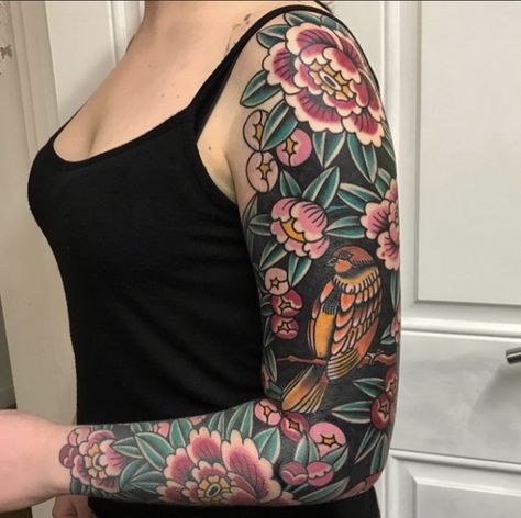 Traditional Tattoo Arm, Vintage Clock Tattoos, Microphone Tattoo, Carnation Tattoo, American Traditional Tattoo Ideas, Kelly Smith, Traditional Tattoo Flowers, Traditional Tattoo Ideas, Blackout Tattoo