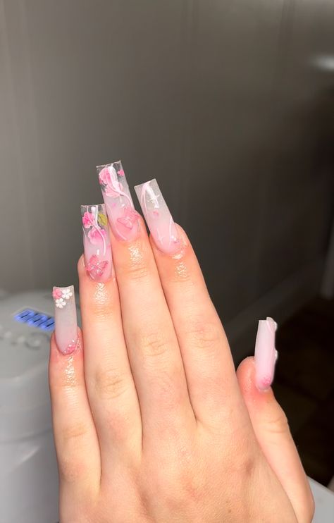 Summer Nails Bright, Nails Bright, Simple Acrylic Nails, Pretty Nail Designs, Classy Acrylic Nails, Long Acrylic Nails Coffin, Long Square Acrylic Nails, Unique Acrylic Nails, Flowers Summer