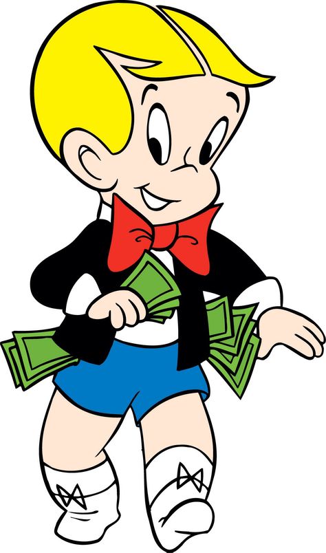 Rich Cartoon Characters, Richie Rich Cartoon, Rich Cartoon, Vintage Cartoons, Richie Rich, Rich Boy, Classic Cartoon Characters, 90s Cartoons, Desenho Tattoo