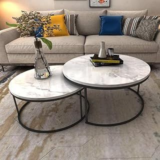 Nesting Tables Living Room, Round Living Room Table, Marble Coffee Table Set, Living Room Marble, Round Living Room, Marble Round Coffee Table, Living Room Table Sets, Nesting Table, Living Room Bar