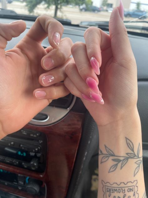 Wlw Nails Short And Long, Femmicure Nails, Matching Valentines Nails With Boyfriend, Nail Couple Ideas, Cute Couple Nails, Matching Nail Ideas For Couples, Matching Couple Nails Valentines, Guy And Girl Matching Nails, Matching Nail Designs For Couples