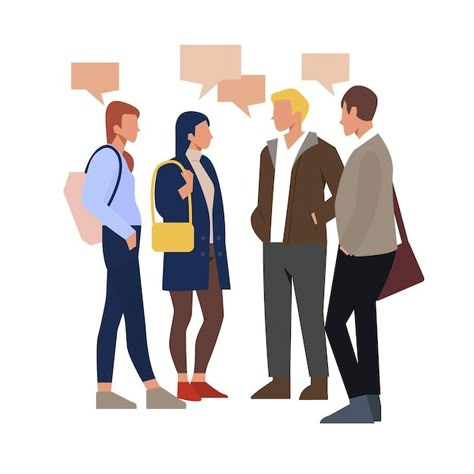 Free vector hand drawn flat design of pe... | Free Vector #Freepik #freevector #people-speaking #collection #illustration-pack #bundle Talking To People Aesthetic, People Speaking Illustration, People Talking Aesthetic, Speaking Illustration, Talking Aesthetic, Speaking Aesthetic, Stone Age Boy, English Presentation, People Speaking