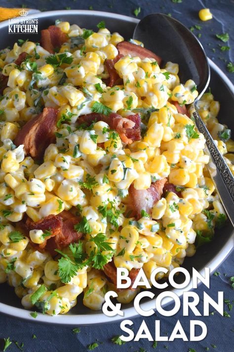 Bacon And Corn, Salad Meals, Bacon Corn, Fried Bacon, Fresh Corn Salad, Corn Salad Recipes, Bacon Salad, Hearty Salads, Yellow Corn