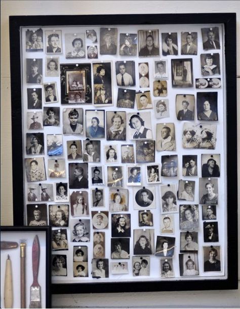 Make your house a home with these stylish ways to display family photos. Ancestor Wall, Memorial Projects, Photo Collage Diy, Deco Photo, Small Images, Photo Wall Display, Wood Photo Prints, Collage Foto, Photo Frame Display