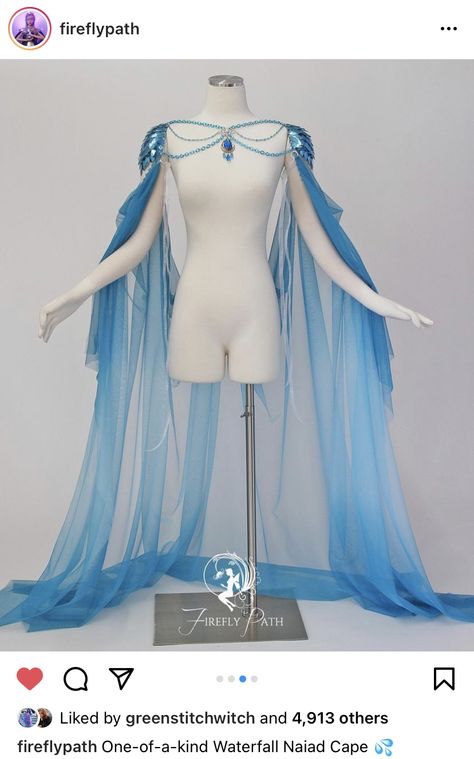 Water Nymphs Costume, Sea Goddess Outfit, Water Clothes Aesthetic, Water Goddess Outfit, Sea Nymph Outfit, Mother Nature Outfit, Water Themed Dress, Water Nymph Costume, Nature Outfit Ideas