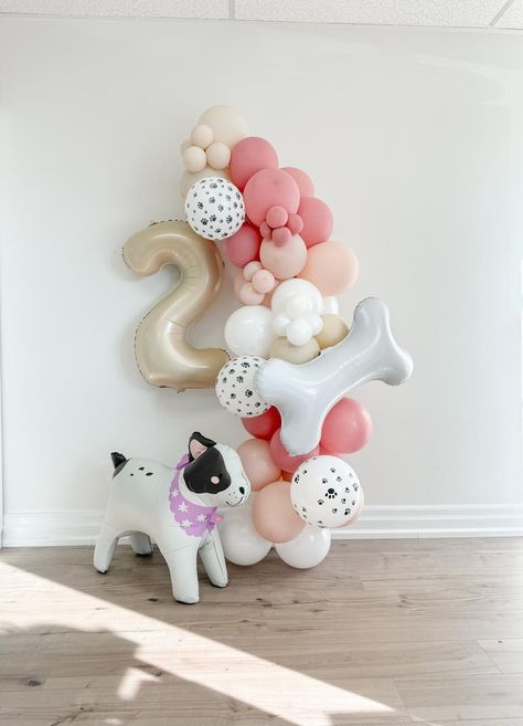 Pink Puppy Themed Balloon Arch Kit Dog Theme DIY Balloon Garland Dogs First Birthday Kids Party Decor Lets Pawty Doggy Birthday Paw Party - Etsy Canada Dog Balloon Sculpture, Serving Hot Dogs At A Party, Dog Theme Bachelorette Party, 2 Year Birthday Theme Dog, Adopt Puppy Birthday Party, Puppy Party Balloon Garland, Puppy Party 1st Birthday, Puppy Themed 2nd Birthday Party, Toddler Dog Birthday Party