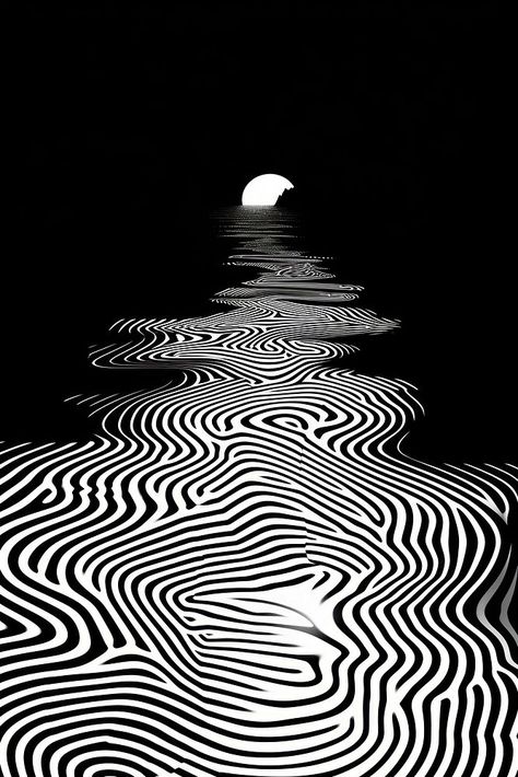 Mind bending flat line illusion illustration of Doppler Effect outdoors nature black. | premium image by rawpixel.com / artistiya manadee 3d Trippy Wallpaper, Visual Illusion Art, Black And White Illusion, Black And White Illusions, Illusion Illustration, Doppler Effect, Line Illusion, Trippy Abstract, Trippy Backgrounds