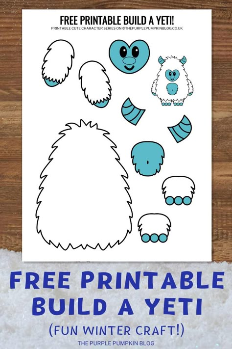 Yeti Party, Library Gifts, Printable Nativity, January Preschool, Felt Templates, Template Craft, Fun Winter Crafts, Easter Templates Printables, Winter Reading