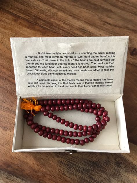 Buddhist Rosary, Lokta Paper, Buddhist Prayer, Om Mani Padme Hum, Information Card, 108 Bead, Elegant Sets, Best Birthday Gifts, Tai Chi