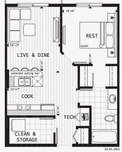 Tiny House Blog, Small Floor Plans, Apartment Floor Plan, Small House Floor Plans, Tiny Home Ideas, Tiny House Floor Plans, Apartment Layout, Apartment Plans, Tiny House Cabin