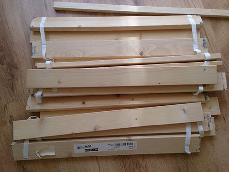 DIY Coffee Table from Malm bed slats - IKEA Hackers Bed Slats Upcycle, Ikea Bed Slats, Ikea Malm Bed, Malm Bed, Ikea Kids Room, Pallet Tv Stands, Hack Ikea, Thanksgiving Projects, Ikea Kids