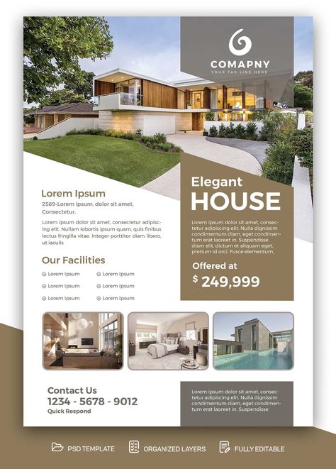 Inmobiliaria Ideas, Property Brochures, 잡지 레이아웃, Brochure Design Layout, Real Estate Advertising, Real Estate Marketing Design, Flyers Design, Free Psd Flyer, Flyer Design Layout