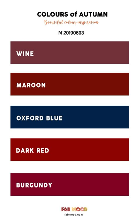 Wine + Maroon + Oxford Blue + Dark Red + Burgundy Color Scheme #color #pantone #fallcolor Maroon Bedroom, Dark Autumn Color Palette, Maroon Color Palette, Burgundy Color Palette, Burgundy Color Scheme, Burgundy Colour Palette, Deep Autumn Color Palette, Autumn Color Palette, Red Colour Palette