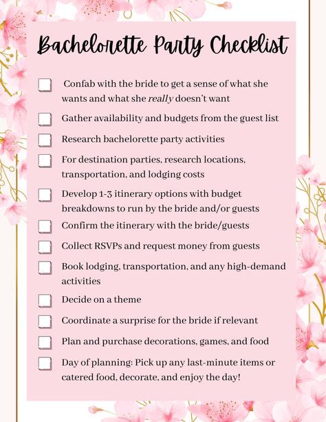 Bachelorette Checklist Party Planning, Bachelorette Party Survey, Bachelorette Party Weekend Ideas, Bachelorette Planning Checklist, Bachelorette Checklist, Bachelorette Party Checklist, Planning A Bachelorette Party, Bachelorette Party Activities, Bachelorette Party Planner