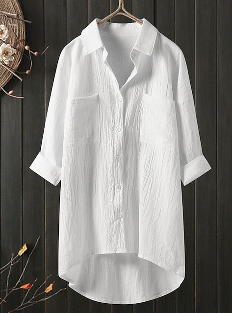 Mens Linen Shorts, White Linen Blouse, Palau, Loose Shirts, Linen Blouse, Pusheen, Beautiful Blouses, Women Shirts Blouse, Sierra Leone