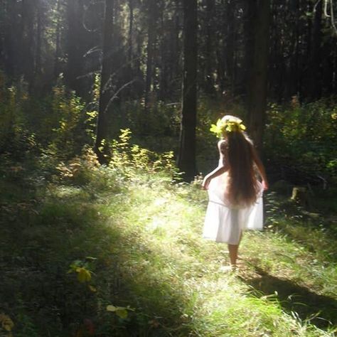 In The Woods, Long Hair, A Woman, Walking, Hair, White