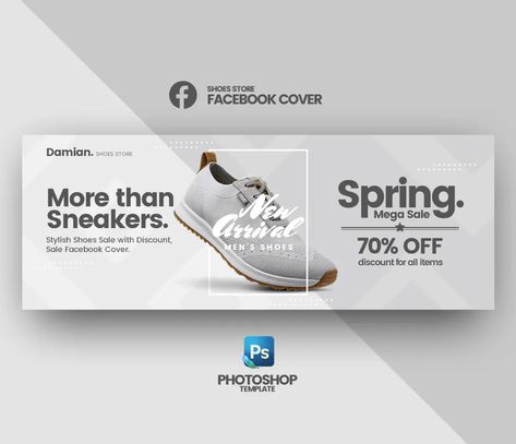 Shoes Store Facebook Cover Template PSD Grpahic Design, Google Banner Ads, Banner Inspiration, Facebook Ads Design, Posts Ideas, Banner Web, Facebook Cover Design, Shoes Ads, Facebook Cover Template