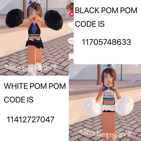 Pom Pom Codes For Berry Ave, Roblox Cheer Pom Pom Codes, Bloxburg Pom Pom Codes, Roblox Pom Pom Codes, Roblox Codes Cheerleader, Cheerleader Roblox Code, Roblox Cheer Outfit Codes, Cheer Outfits Berry Ave, Cheerleader Codes Berry Ave