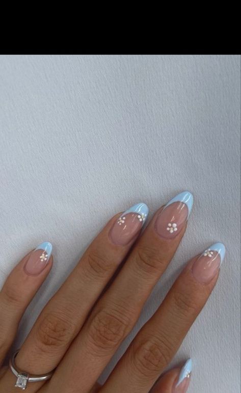 Blue Nail Ideas, Beachy Nails, Baby Blue Nails, Simple Gel Nails, Summery Nails, Girly Acrylic Nails, Basic Nails, Her Nails, Classy Acrylic Nails