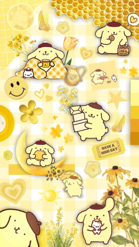 Sanrio Aesthetic Pompompurin, Pompompurin Aesthetic Wallpaper Ipad, Aesthetic Pompompurin Wallpaper, Pompompurin Iphone Wallpaper, Yellow Screen Wallpaper, Pompompurin Wallpaper Aesthetic, Pumpumpurin Wallpaper, Sanrio Wallpaper Pompompurin, Pompompurin Wallpaper Ipad