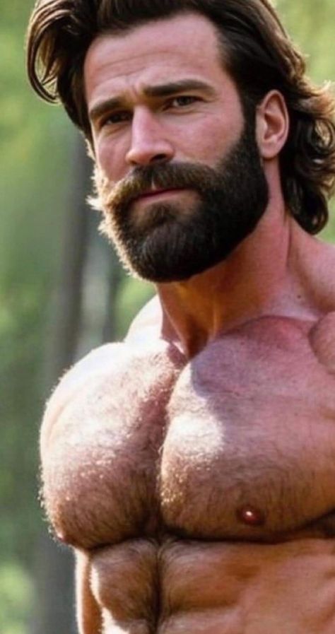 Beards And Muscles, Big Beards Men, Men Chest Hair, Huge Man, Beard Muscle, Handsome Bearded Men, Muscular Man, Big Beards, Scruffy Men