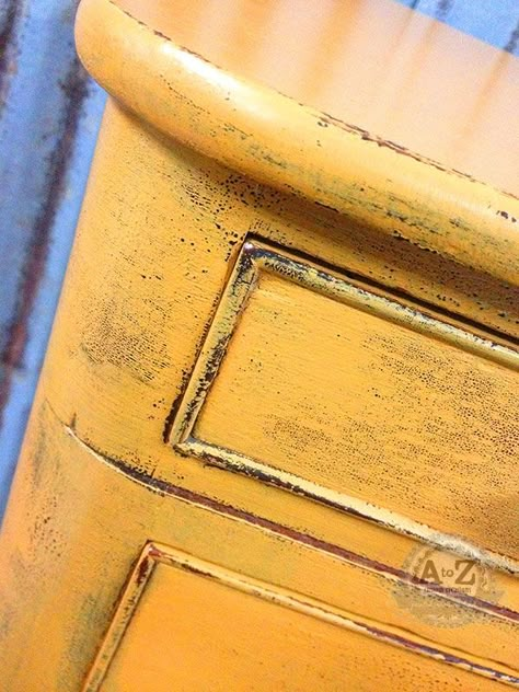 Hometalk :: Accenting Furniture With Dark Wax Chalk Paint Colors Furniture, Yellow Chalk Paint, Yellow Painted Furniture, Painted Furniture Designs, Antique Furniture Restoration, Colorful Dresser, Yellow Furniture, Painted Furniture Colors, Yellow Door