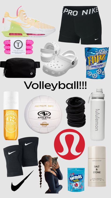 Follow if u love volleyball 🫶 What You Need For Volleyball, Volleyball Needs, Sports Bag Essentials, Volleyball Essentials, Volleyball Fits, Volleyball Motivation, Volleyball Tryouts, Volleyball Camp, Volleyball Things