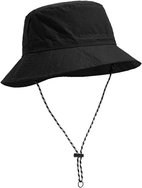 Elkflee Outdoor Waterproof Bucket Hat UPF 50+ Sun Hats Wide Brim Boonie Hat Portable Foldable UV Protection Fishing Hat with String for Men Women Hunting Camping Walking Hiking Golf Fishing (Black) : Amazon.co.uk: Fashion Women Hunting, Bucket Hat With String, Boonie Hat, Fishing Hats, Black Desktop, Hunting Women, Mens Bucket Hats, Basketball Clothes, Marine Biologist