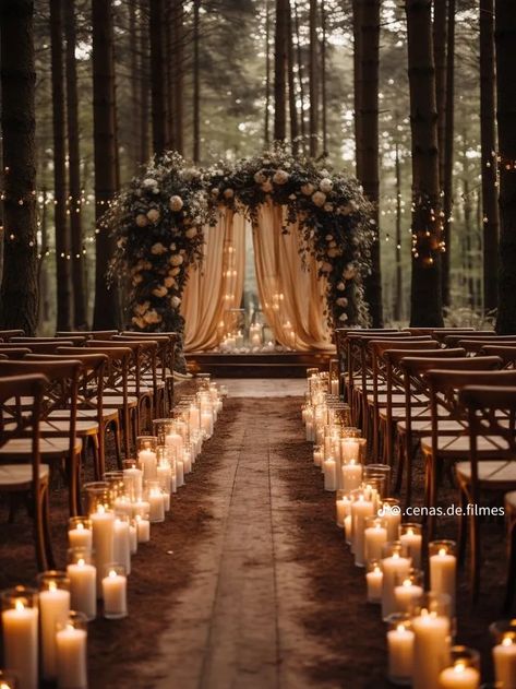 Twilight Wedding Decor Ideas, Forest Wedding Couple Photos, Small Intimate Outdoor Wedding, T4t Wedding, Twilight Wedding Ideas, Outdoor Woodsy Wedding Ideas, Boho Witchy Wedding, Acotar Wedding Theme, Hobbit Wedding Theme