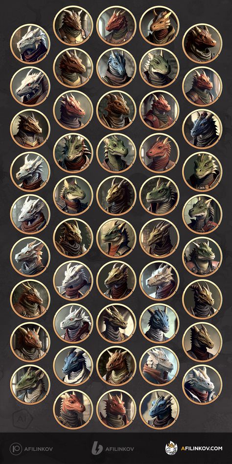 116 NPC tokens for your online games: Dragonborn (D&D, Pathfinder) Dragonborn Dnd, Dnd Journal, Tokens Rpg, Dnd Tokens, Pathfinder 2e, Personal Achievements, D And D, Dnd Maps, Fantasy Races