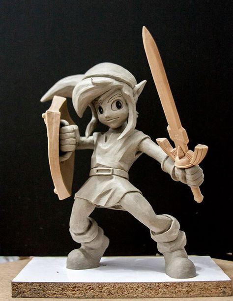 Escultura Link - Zelda: A Link Between Worlds by Andreas Avancini, via Behance Zelda Sculpture, A Link Between Worlds, Link Between Worlds, Toys Art, Wind Waker, Link Zelda, Game Info, Zelda Art, Creature Concept Art