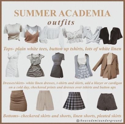 Aesthetically pleasing Summer Academia Fits Summer Academia Outfits, Summer Academia, Academia Aesthetic Outfit, Dark Light Academia, Dark Academia Outfits, Dark Academia Outfit, Dark Academia Style, Light Academia Aesthetic, Academia Outfits