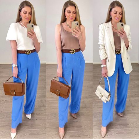 Light Blue Pants Outfit, Blue Pants Outfit, Slacks Outfit, Pants Outfit Work, Light Blue Pants, Casual Work Outfits Women, Casual Work Outfits, Work Outfits Women, Business Casual Outfits