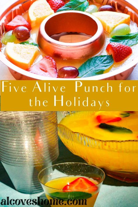 This is a retro punch recipe from the 1970s. The secret ingredient is Five Alive Citrus juice. This is a light, bubbly citrus punch perfect for your holiday party. Citrus Punch Recipe, Citrus Punch, Frozen Juice, Party Punch Recipes, Holiday Punch, Punch Recipe, Party Punch, Citrus Juice, Punch Recipes