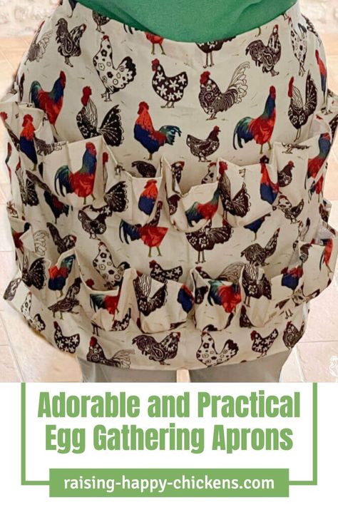 Check out these adorable and practical egg gathering aprons! These are great to give your favorite chicken lover as a gift! Carrying a basket to gather eggs can work but there are times when we need hands available to carry out basic tasks in the coop. And if an egg breaks, baskets aren't easy to clean. So what's the answer? Get yourself an egg collecting apron! They come in all different patterns and styles to suit many chicken raising personalities. Gathering Aprons, Chicken Egg Colors, Egg Facts, Basket Sewing Pattern, Egg Apron, Egg Collecting Apron, Chicken Raising, Apron Pattern Free, Egg Aprons