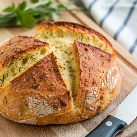 Discover how to make flavorful Garlic Parmesan Herb Bread with this easy recipe. Fresh herbs, melted butter, and grated cheese create a homemade masterpiece you'll love Basil Bread Recipe, Garlic Herb Bread, Seeded Bread Recipes, Food For The Heart, Parmesan Bread, Homestead Recipes, Cheese Bread Recipe, Oven Bread, Dutch Oven Bread