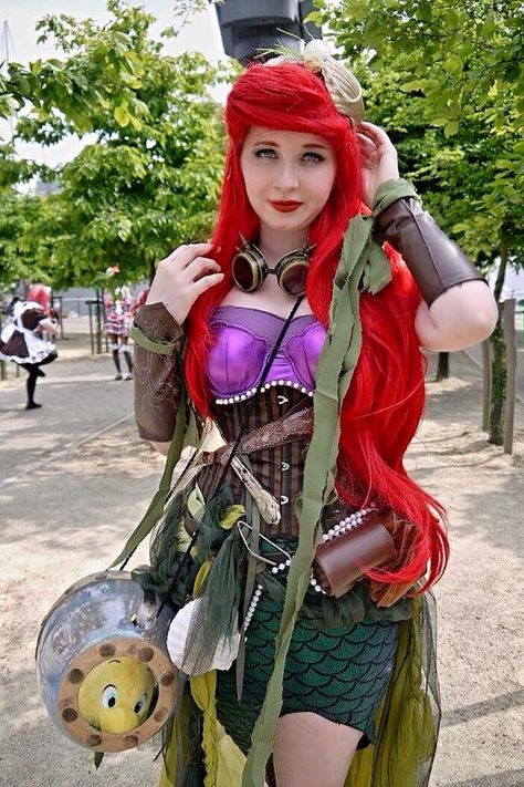 steampunk Ariel Steampunk Ariel, Toothless Cosplay, Fair Clothes, Ariel Disneybound, Steampunk Disney, Fairytale Kingdom, Comiccon Cosplay, Mermaid Underwater, Pirate Garb