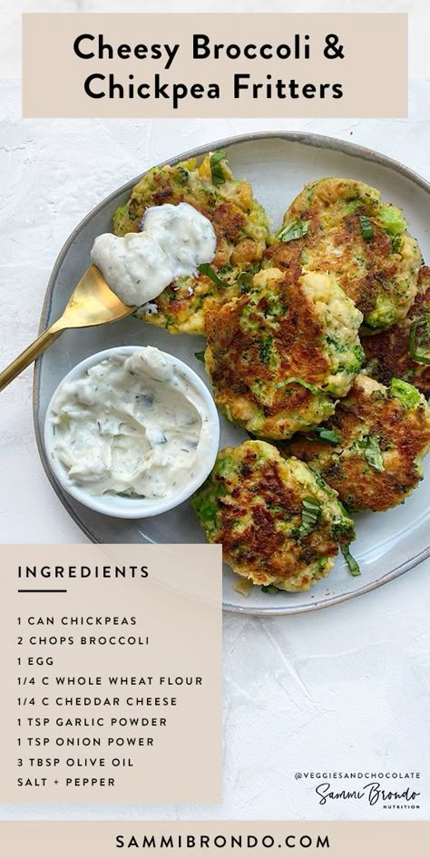 Broccoli Chickpea, Chickpea Fritters, Quick Lunch Recipes, Cheesy Broccoli, Flax Egg, Healthy Toddler Meals, Chickpea Recipes, Tasty Vegetarian Recipes, Whole Wheat Flour