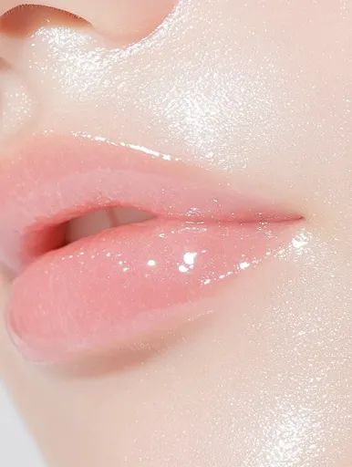 ↑↑↑ Larger size on website 🔸 A close-up of a person's lips with a shiny, pink gloss applied. The skin is smooth and dewy, with a Light Pink Lipgloss, Pink Glossy Lips, Dewy Lips, Pale Pink Lips, Light Pink Lips, Closeup Photography, Light Pink Lip Gloss, Pink Gloss, Pale Face