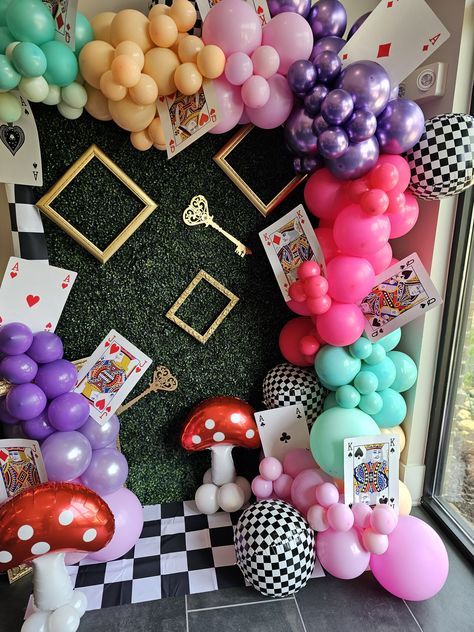 Wonderland Prom Theme, Alice In Wonderland Birthday Party Decor, Wonderland Homecoming Theme, Alice And Wonderland Themed Party, Alice Tea Party Birthday, Alice In Wonderland 3rd Birthday Party, Alice In Wonderland Inspired Party, Alice In Wonderland Hoco Theme, Alice In Wonderland Tea Party Decor