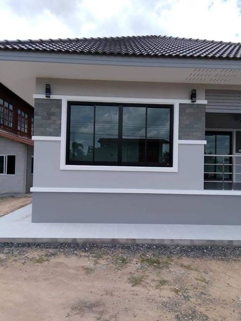 Elevated House Design, Outside House Paint, Best Exterior House Paint, Outside House Colors, Elevated House, Philippines House Design, Gray House Exterior, Bungalow Style House, House Paint Color Combination