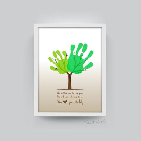 Tree Handprint, Handprint Art Kids, Hand Print Tree, Toddler Teacher, Keepsake Crafts, Footprint Art, Diy Toddler, Dad Baby, Handprint Art